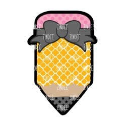 Bow Pencil – Acrylic Keychain Blank (3") | Optional Sticker or UV DTF