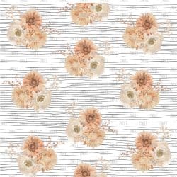 Brown Stripes and Tan Flowers seamless (vinyl)