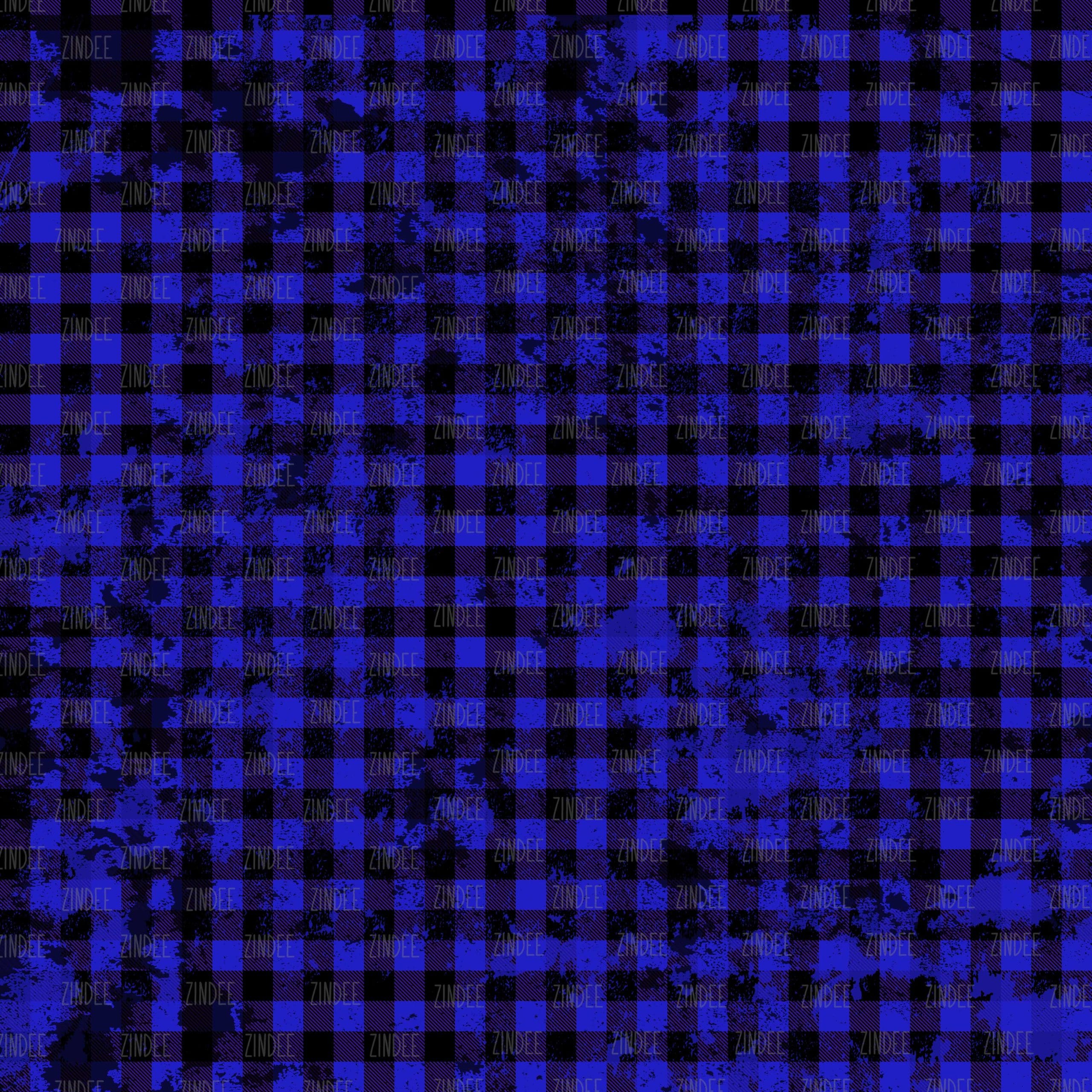 Buffalo Plaid Blue Grunge (vinyl)