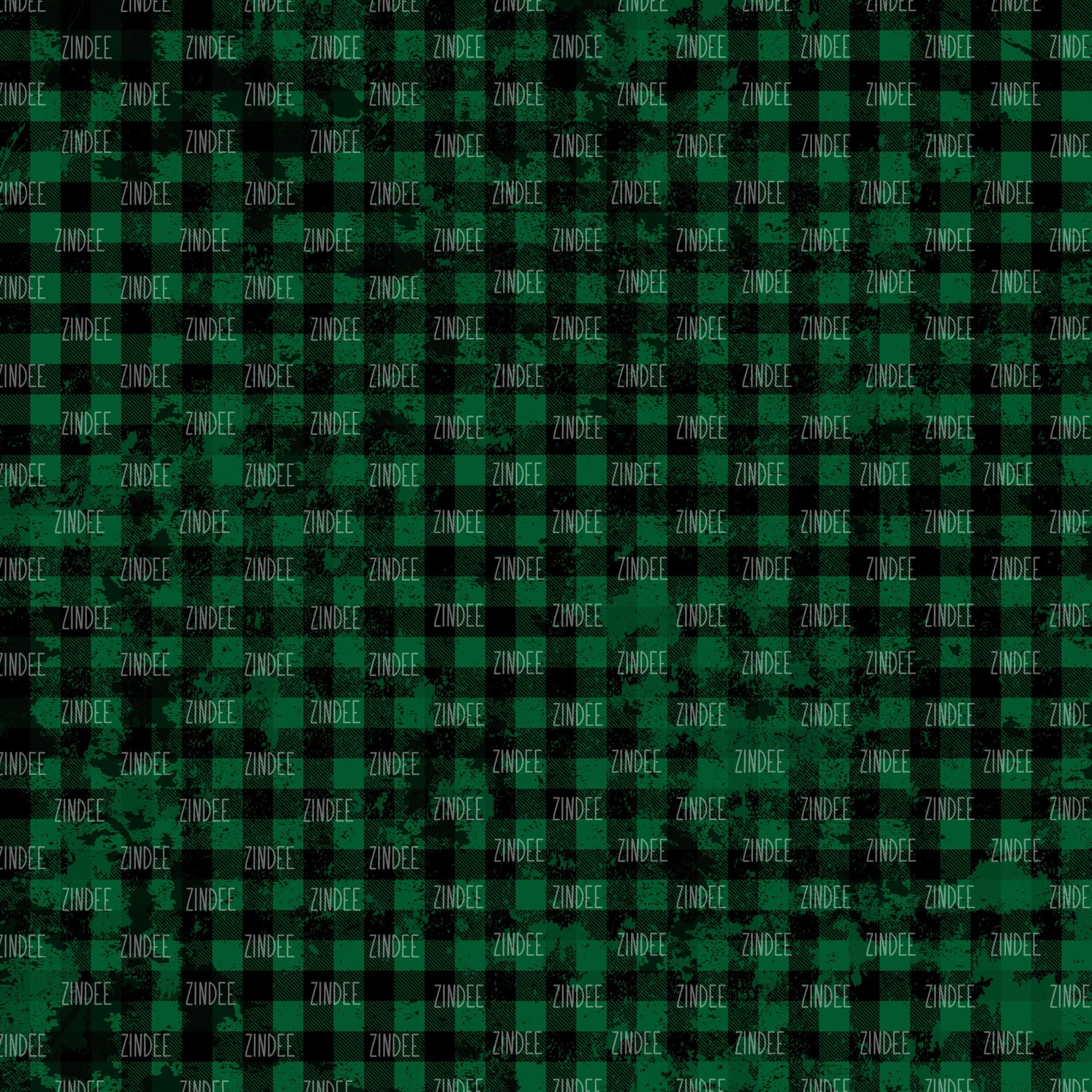 Buffalo Plaid Green Grunge (vinyl)