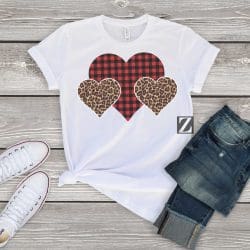 Alternative view of Buffalo Plaid Leopard Hearts (download)
