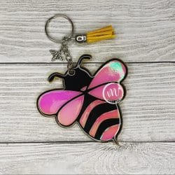 Bumble Bee – Acrylic Keychain Blank (3") | Optional Sticker or UV DTF - Image 5