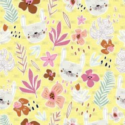 Bunnies and Flowers seamless (vinyl)