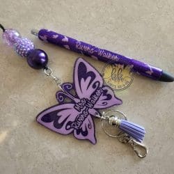 Butterfly – Acrylic Keychain Blank (3") | Optional Sticker or UV DTF - Image 9