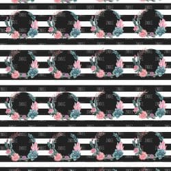 Cactus Frame Black White Stripe seamless (vinyl)