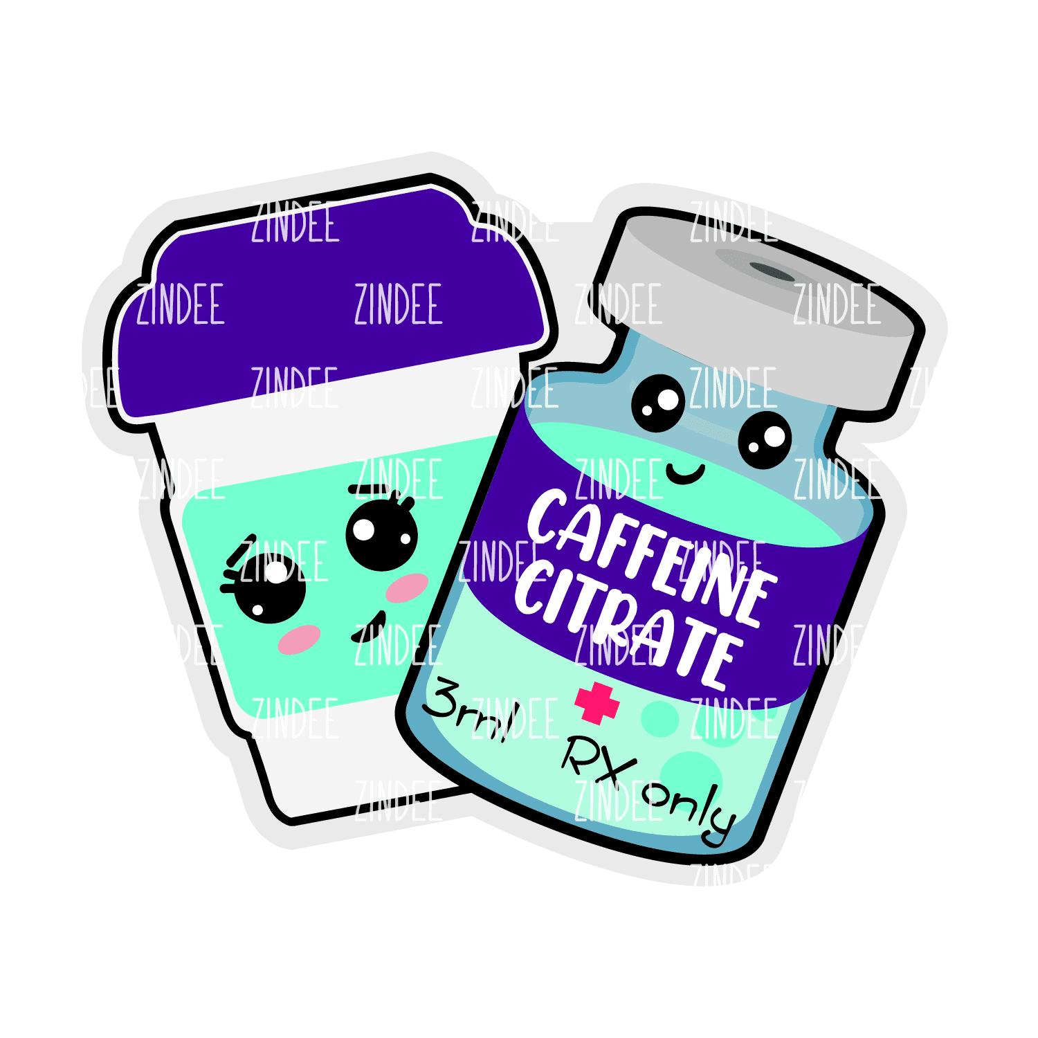 Caffeine Medicine Acrylic Blank- Sticker- UV DTF (3 inch)