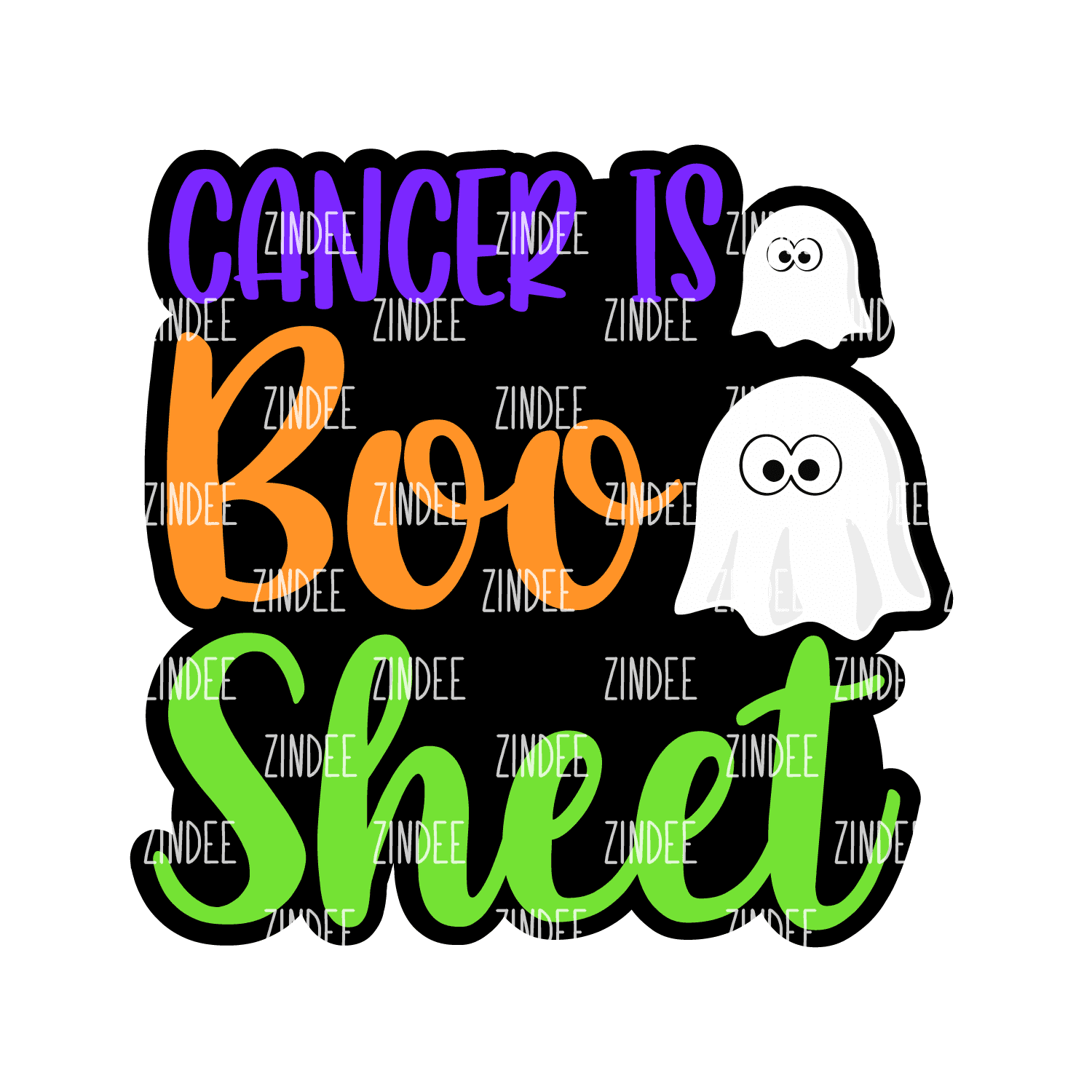 Cancer is Boo Sheet Acrylic Blank- Sticker- UV DTF (3 inch)