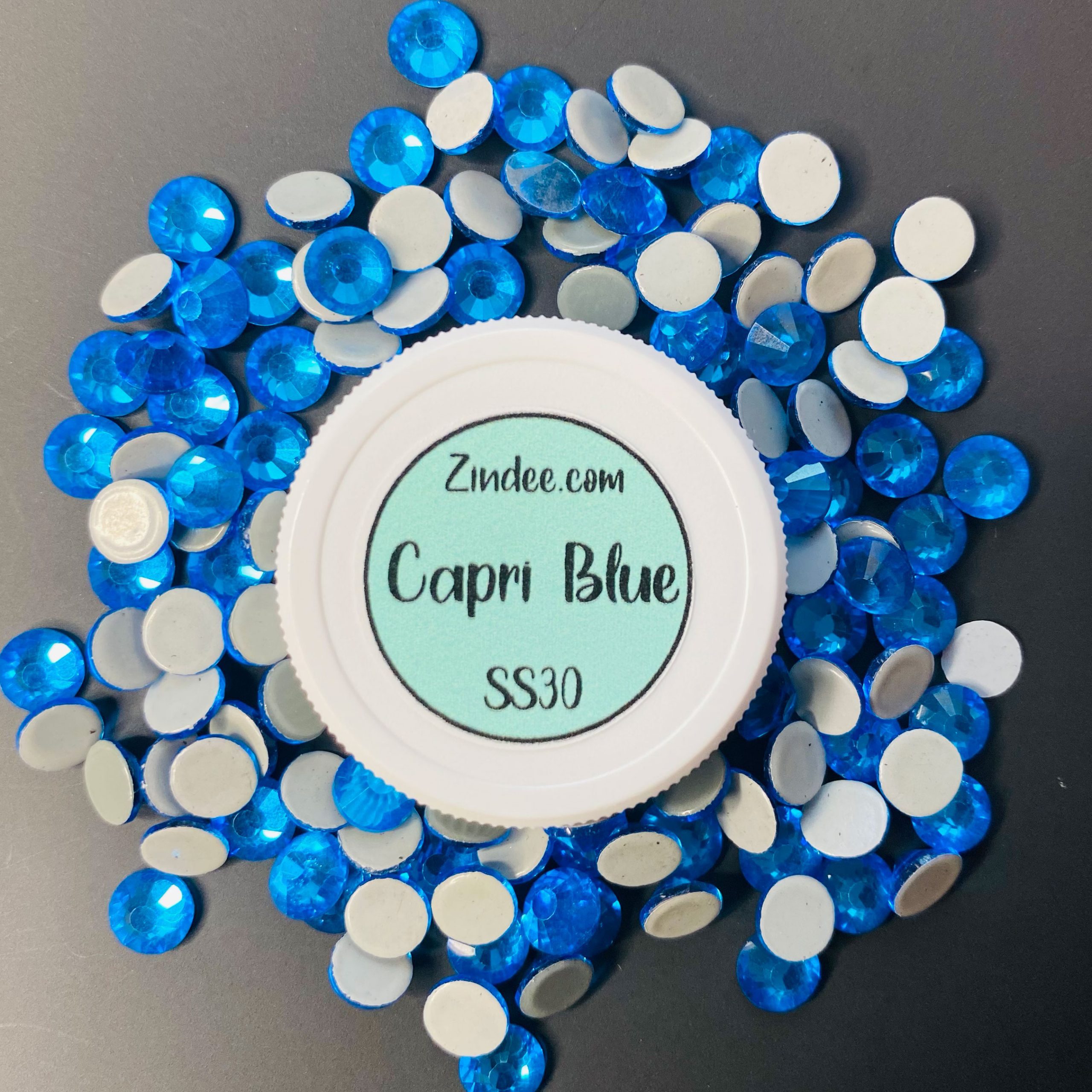 Capri Blue Hotfix Rhinestone ss30 (machine cut) 100+ stones