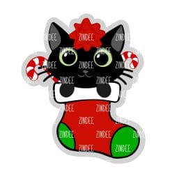 Cat Stocking – Acrylic Badge Reel Blank (2") No Hole | Optional Sticker or UV DTF