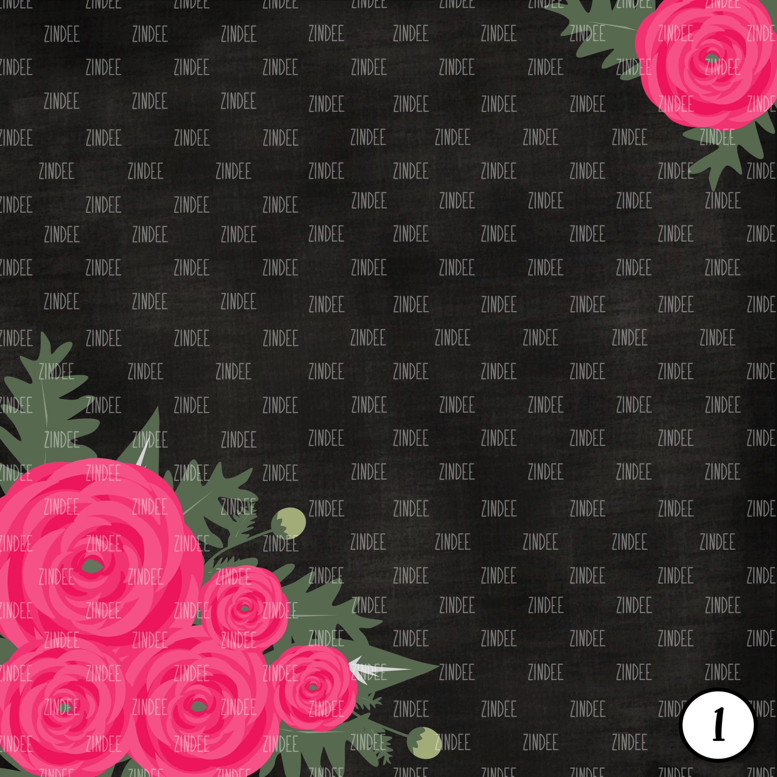 Alternative view of Chalkboard Flowers (vinyl)