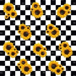 Checkerboard Sunflowers (digital paper)