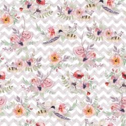 Chevron Boho Floral Mauve seamless (digital paper)