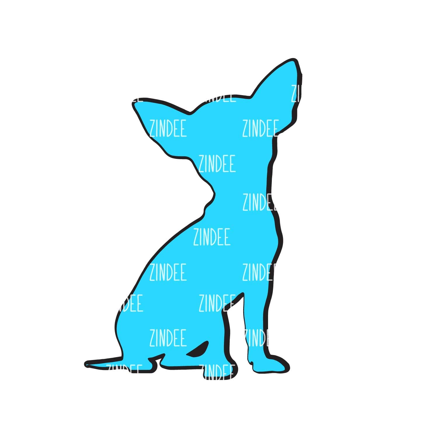 Alternative view of Chihuahua acrylic blank (2 inch) NO HOLE