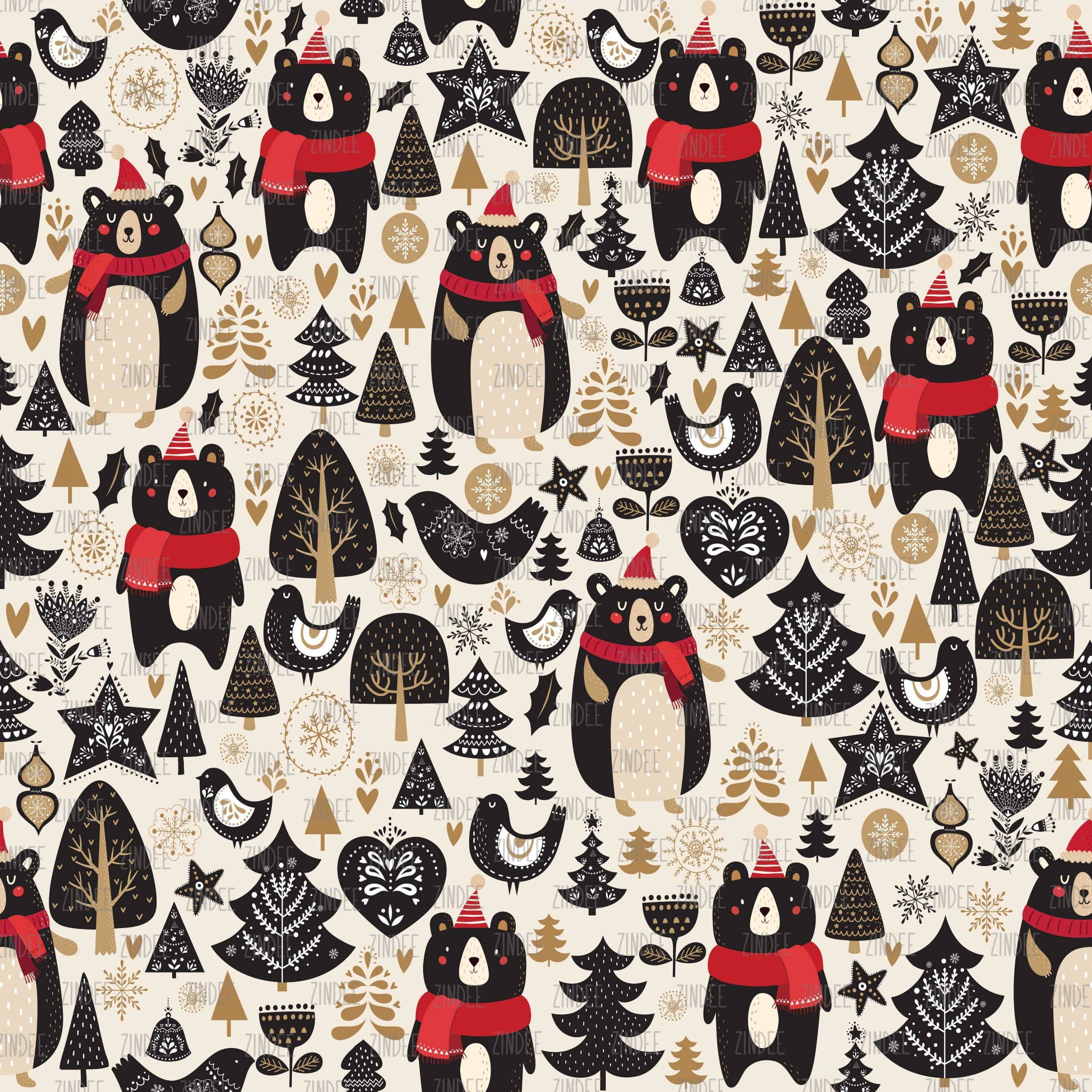 Christmas Bears seamless (digital paper)