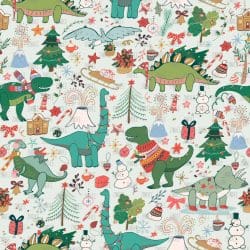 Christmas Dinos Green seamless (digital paper)