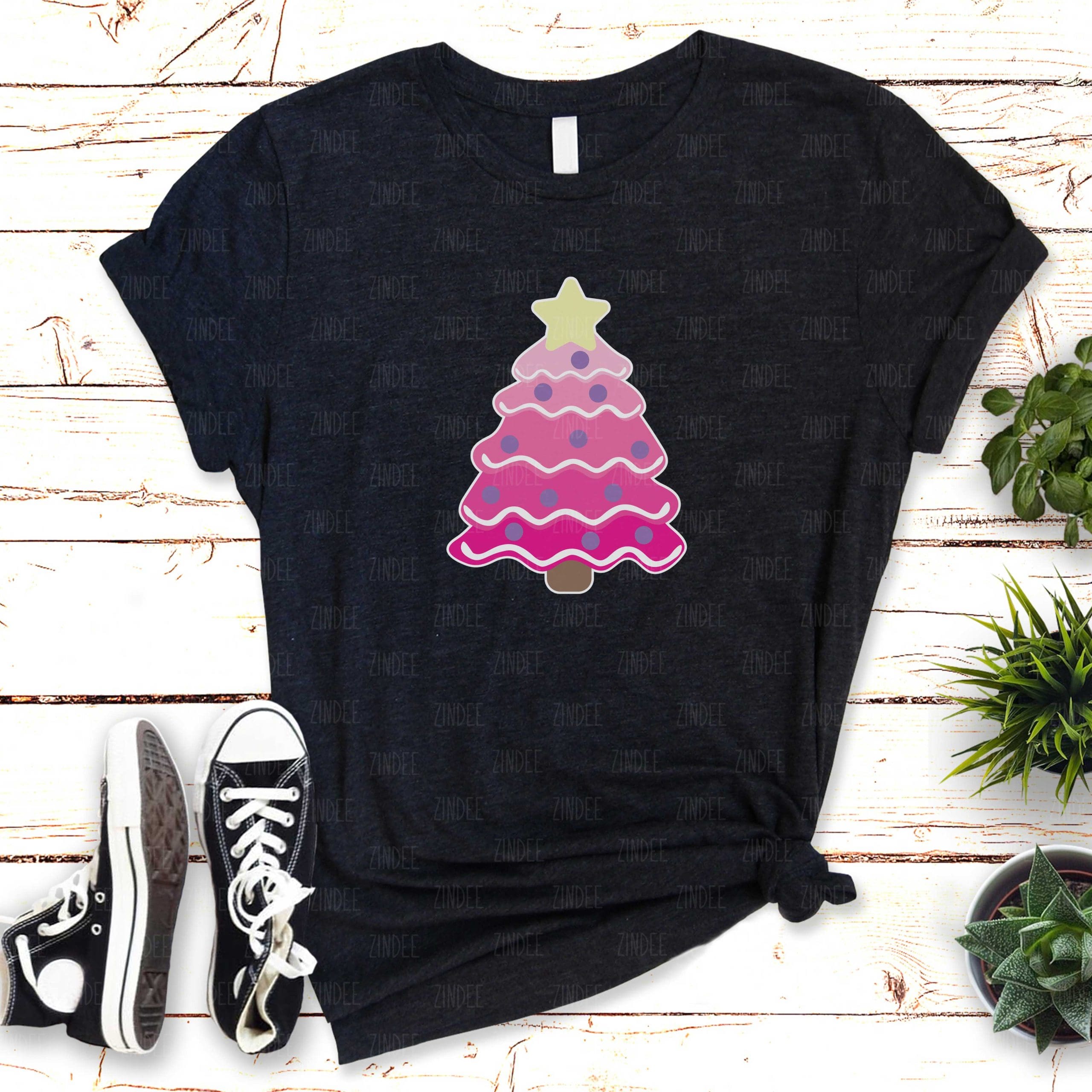 Christmas Tree Cookie (Pink) (HTV ready to press)