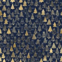 Christmas Trees Gold and Blue seamless (vinyl)