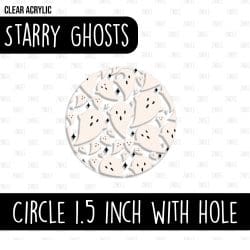 Circle (1.5 inch) WITH HOLE (Starry Ghosts)