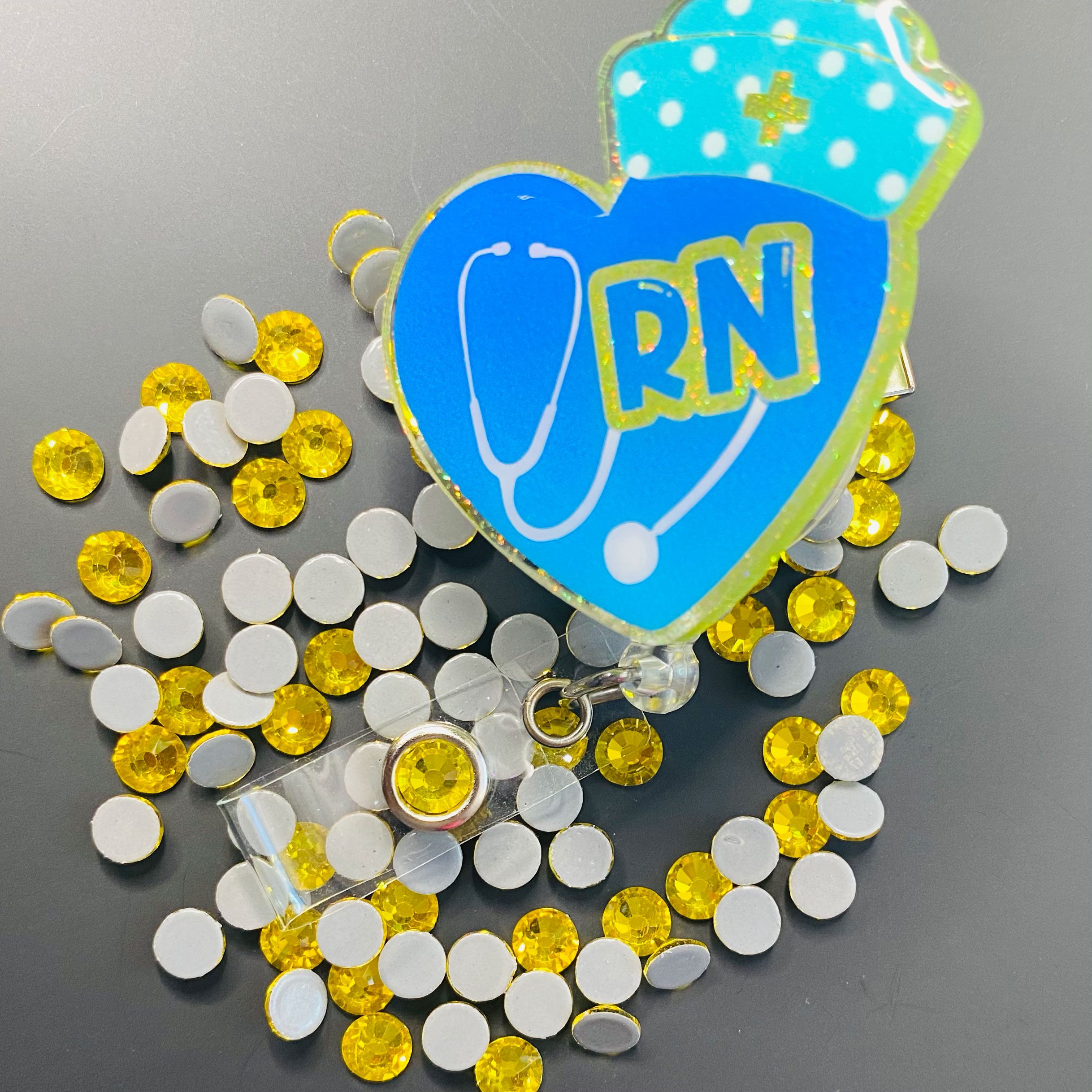 Alternative view of Citrine Hotfix Rhinestone ss30 (machine cut) 100+ stones