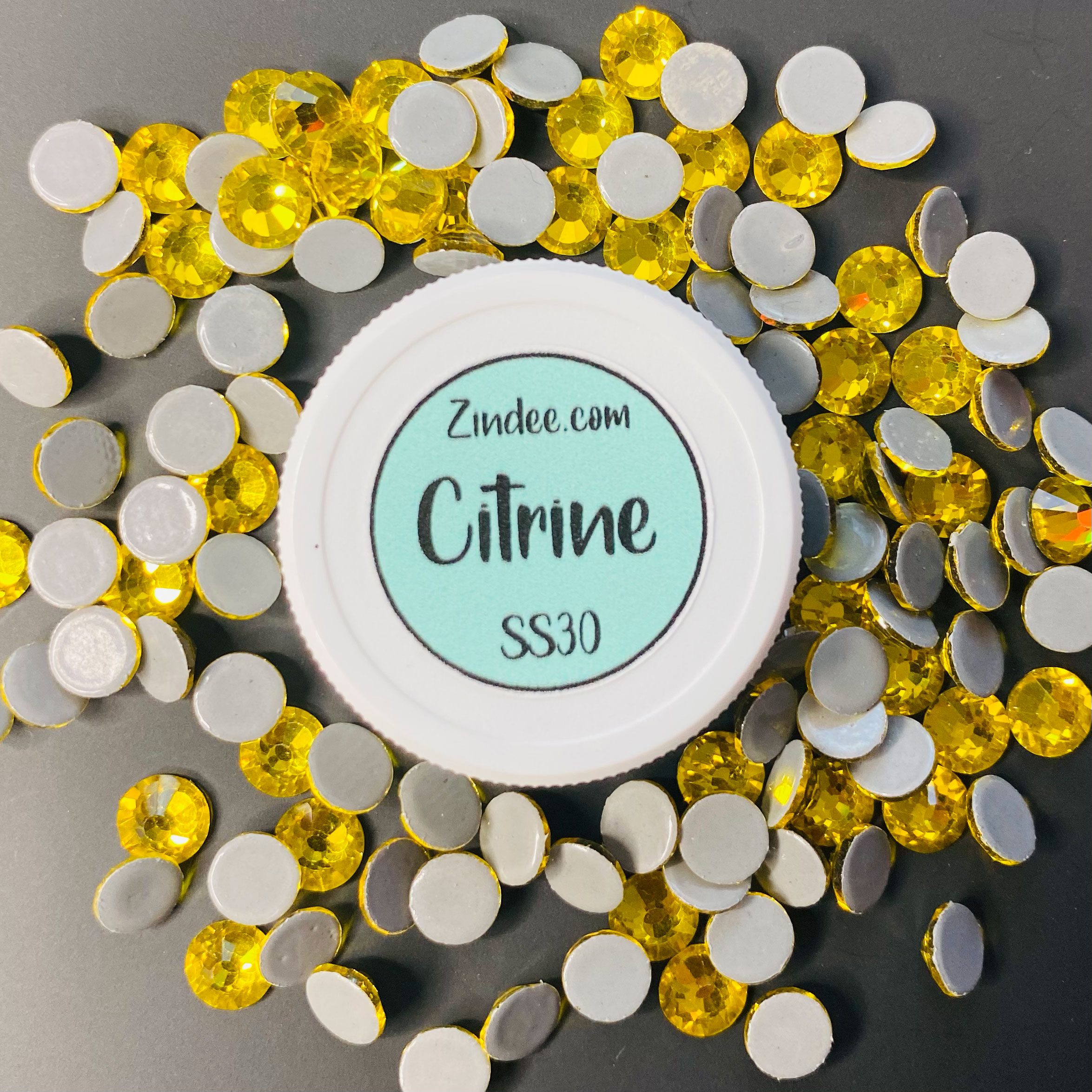 Citrine Hotfix Rhinestone ss30 (machine cut) 100+ stones