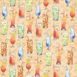 Cocktails Light Orange seamless (vinyl)