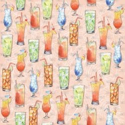 Cocktails Peach seamless (vinyl)