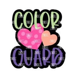 Color Guard Heart – Acrylic Badge Reel Blank (2") No Hole | Optional Sticker or UV DTF