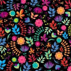 Colorful Blossoms Black (Sublimation Sheet)