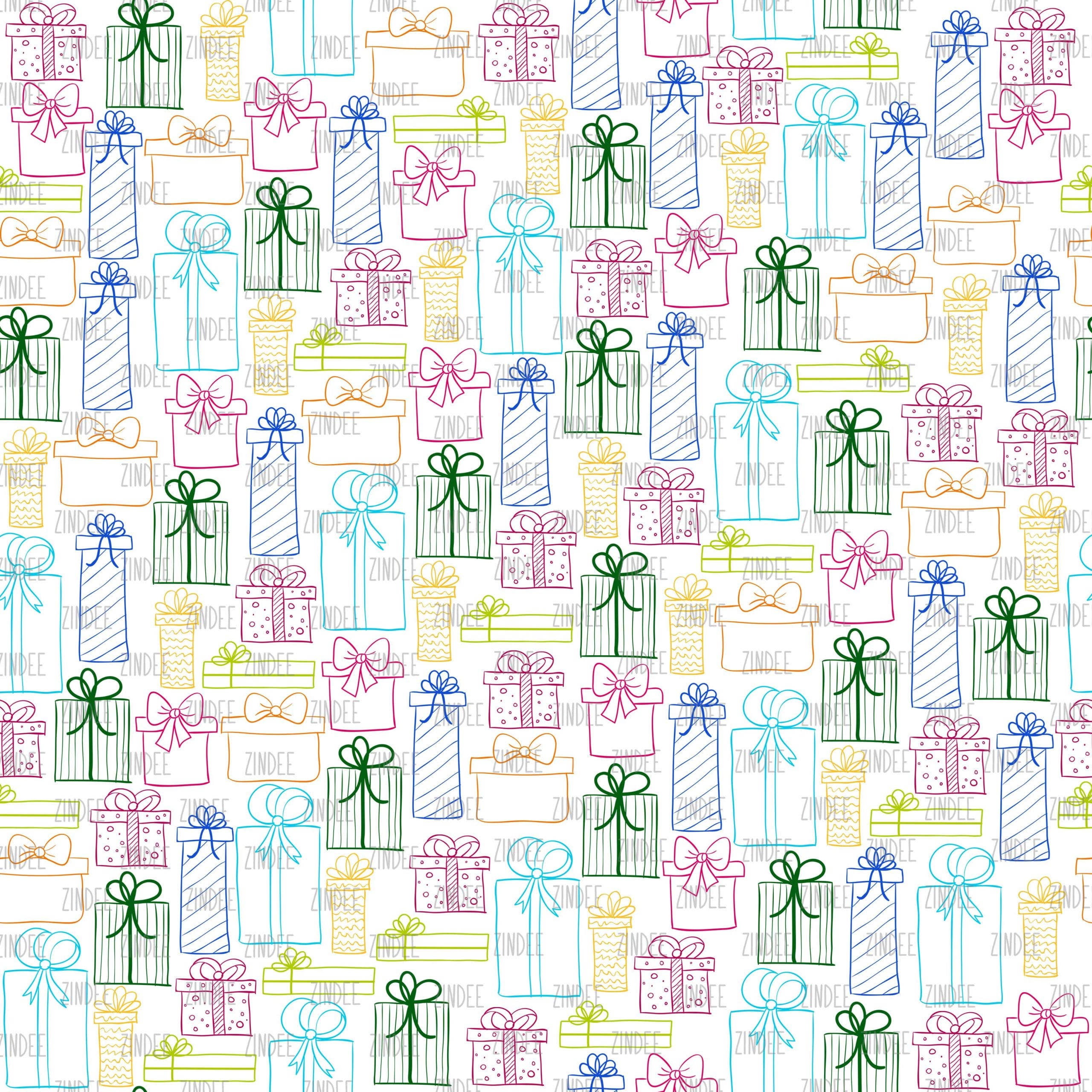 Colorful Sketch Presents seamless (vinyl)