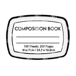 Composition Book Acrylic Blank- Sticker- UV DTF (2.5 inch) 2 holes