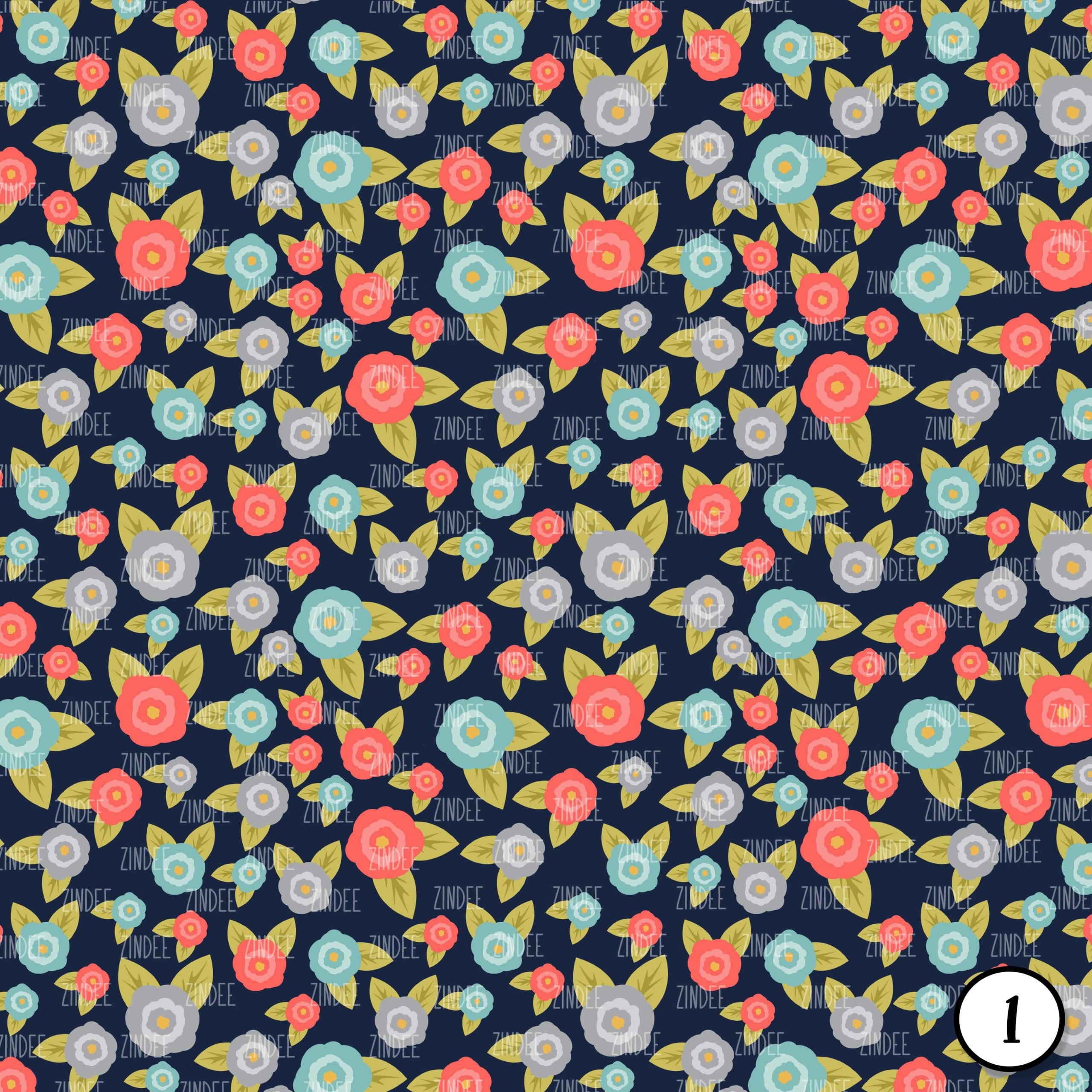 Alternative view of Coral Navy Floral (vinyl)