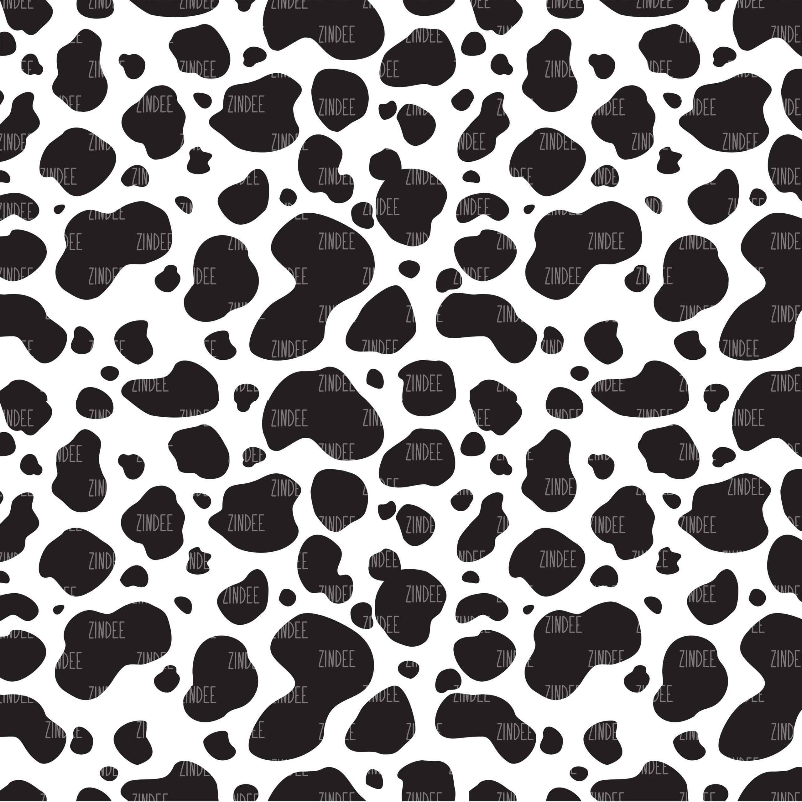 Black and White Cow Pattern Vinyl Small 12 x 12