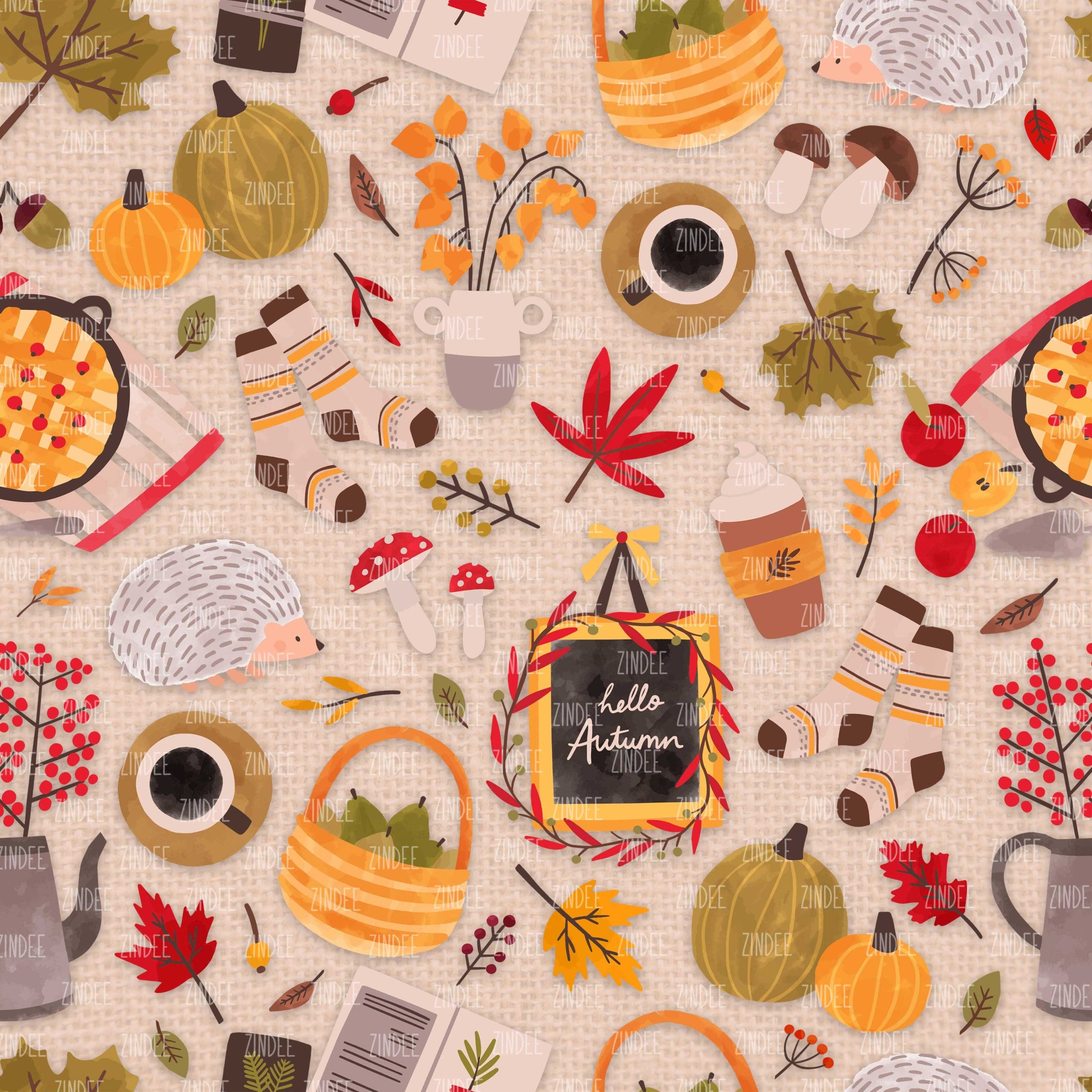 Cozy Autumn Cream seamless (vinyl)