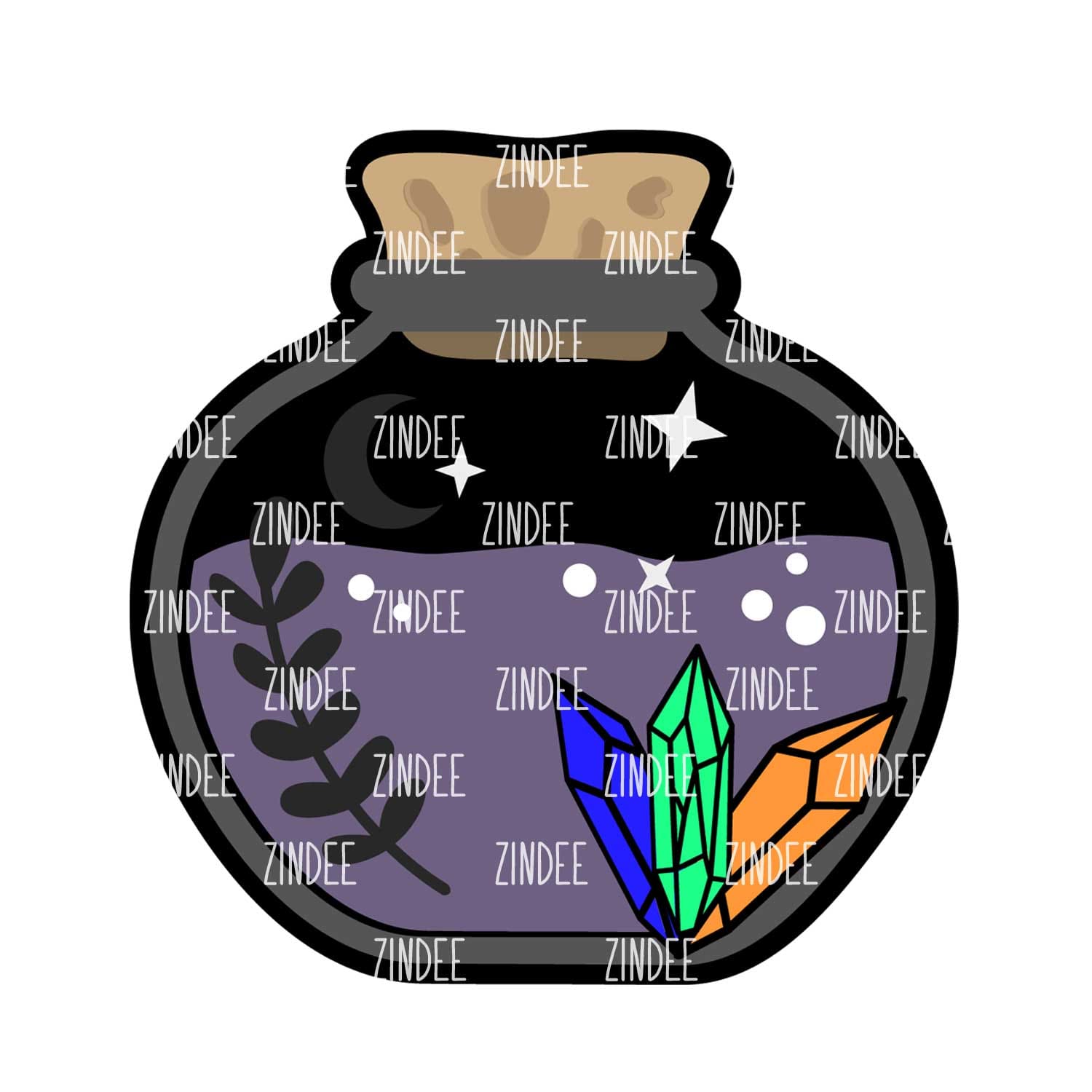 Crystal Potion Bottle Acrylic Blank- Sticker- UV DTF (1.5 inch)