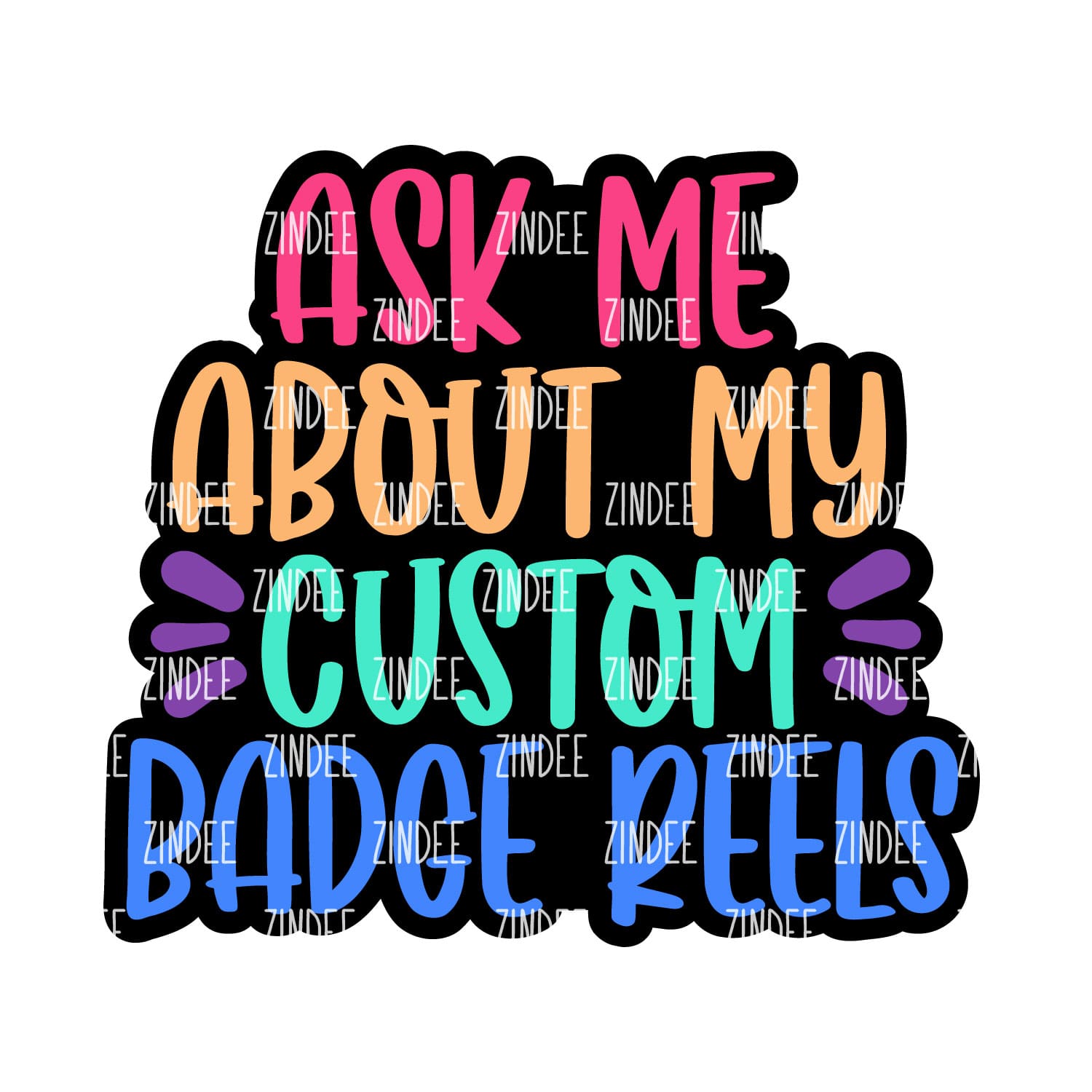 Ask Me Badge Reels Acrylic Blank- Sticker- UV DTF (2 inch) NO HOLE