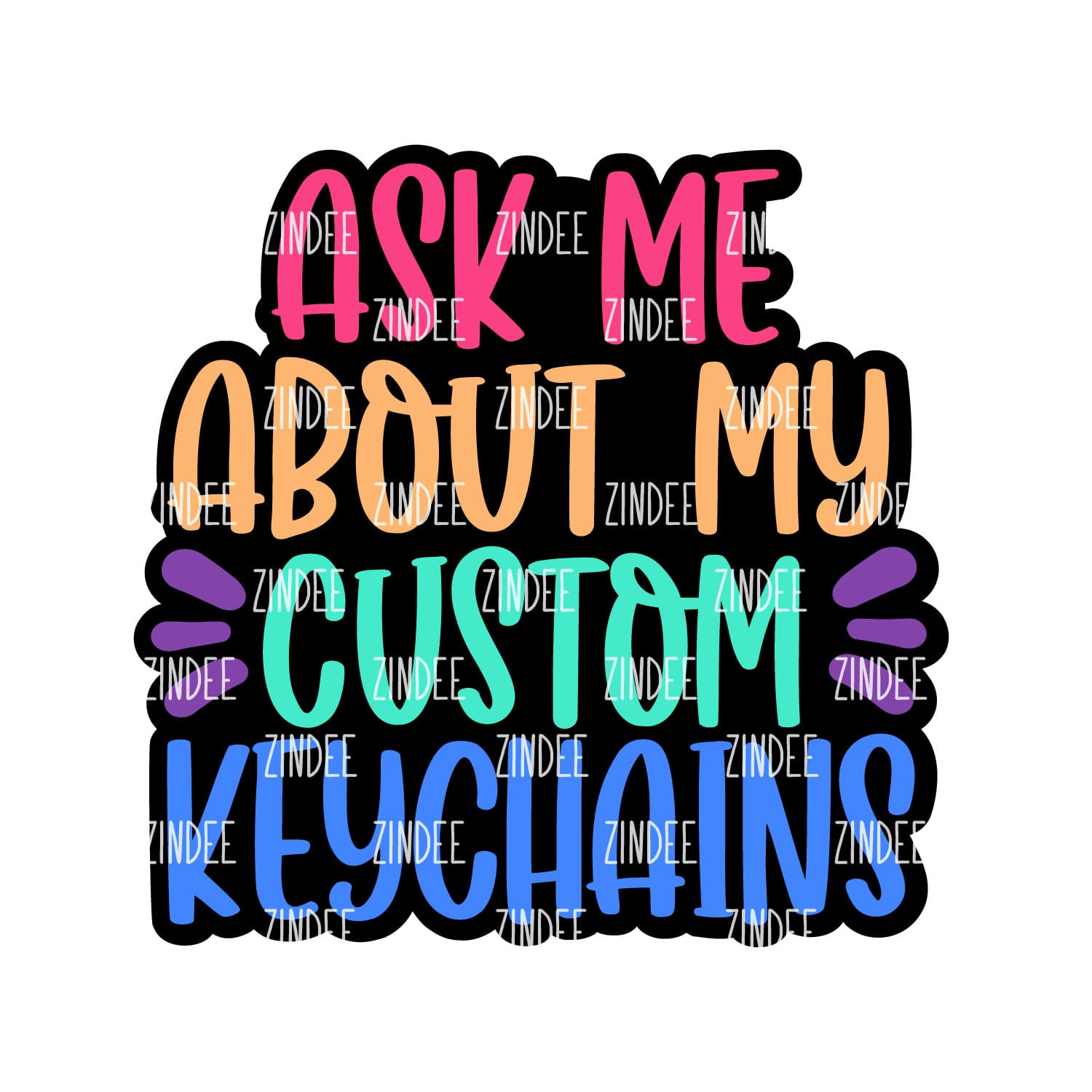 Alternative view of Ask Me Keychains acrylic blank (3 inch)