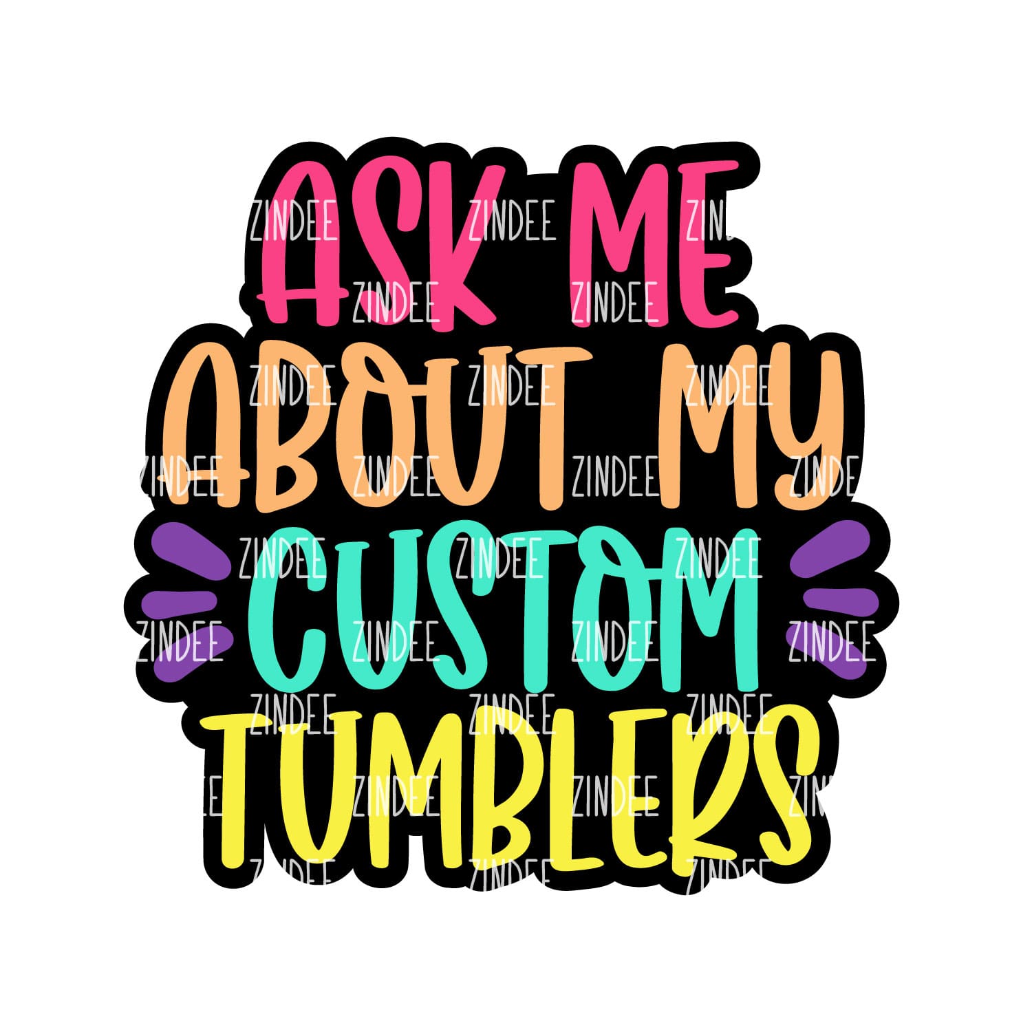 Ask Me Tumblers Acrylic Blank- Sticker- UV DTF (2 inch) NO HOLE
