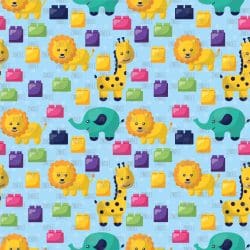 Cute Animal Blocks seamless (digital paper)