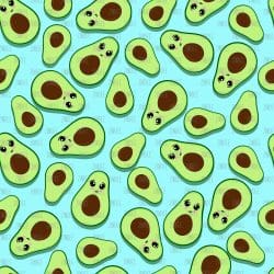 Cute Avocados Blue seamless (digital paper)