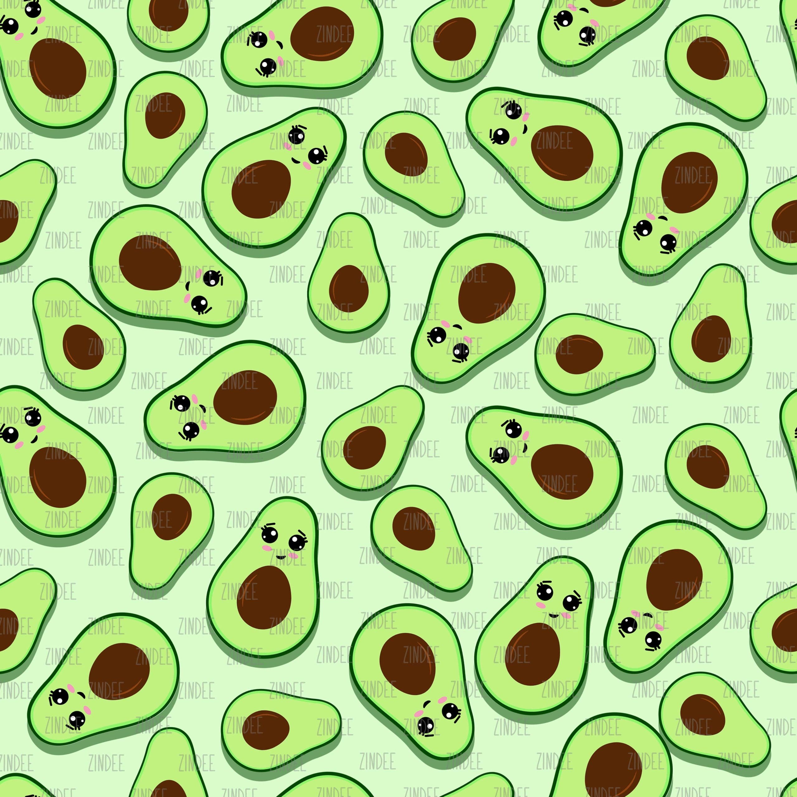 Cute Avocados Green seamless (vinyl)