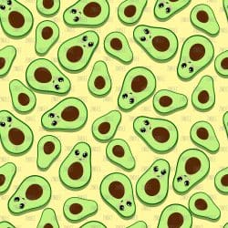 Cute Avocados Yellow seamless (vinyl)