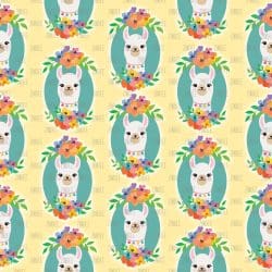 Cute Llamas Yellow seamless (vinyl)