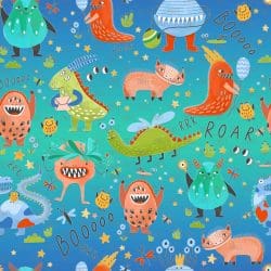 Cute Monsters Blue seamless (vinyl)
