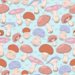 Cute Mushrooms Blue (vinyl)
