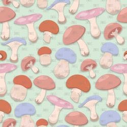 Cute Mushrooms Green (vinyl)