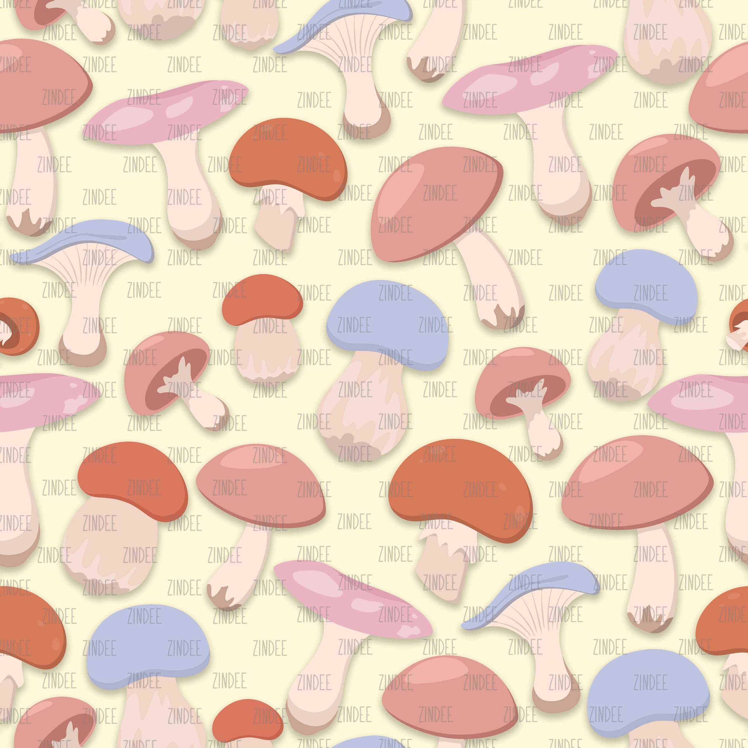 Cute Mushrooms Yellow (vinyl)