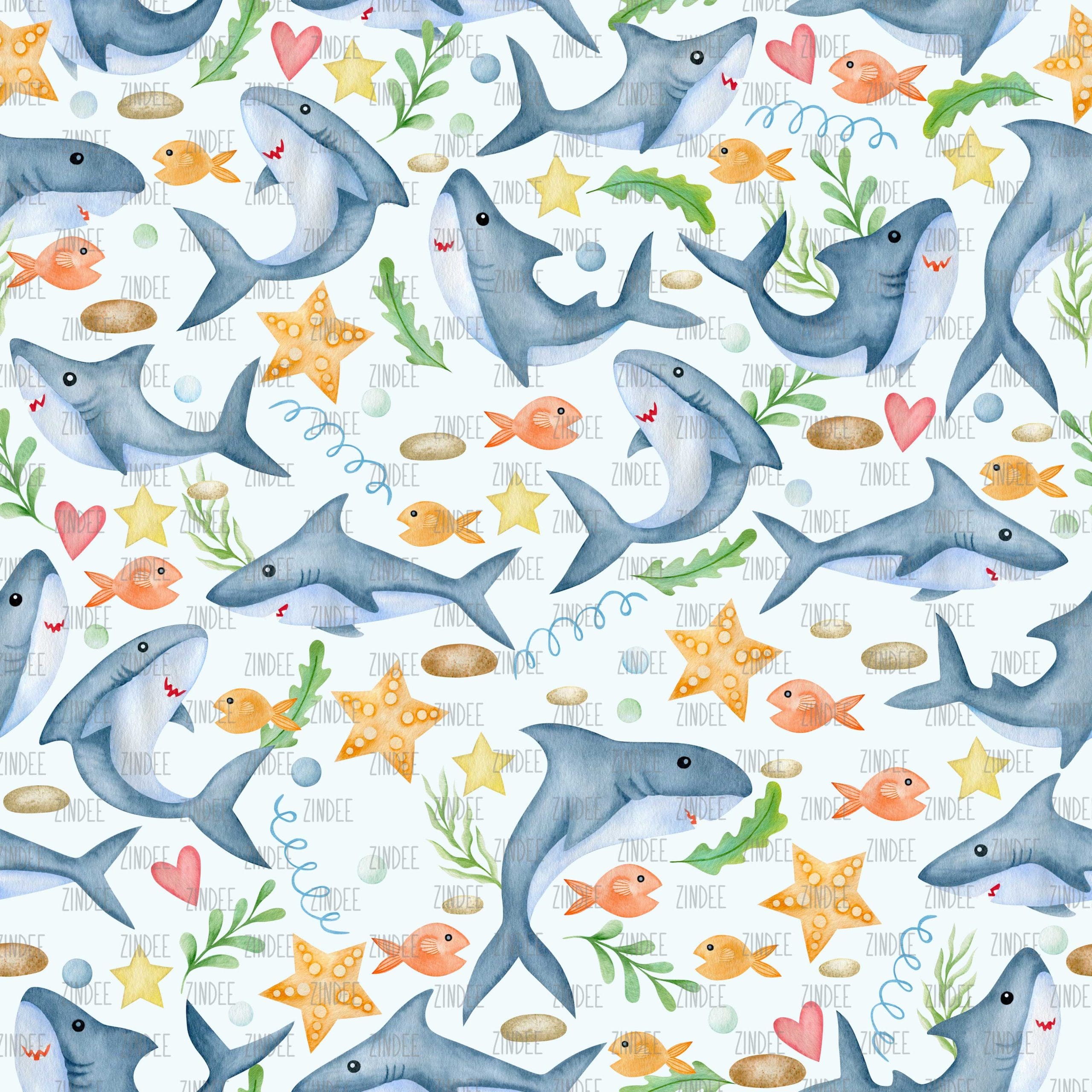 Cute Sharks seamless (vinyl)