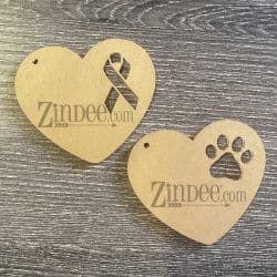 Heart with Paw Cutout – Acrylic Keychain Blank (3") | Optional Sticker or UV DTF - Image 4