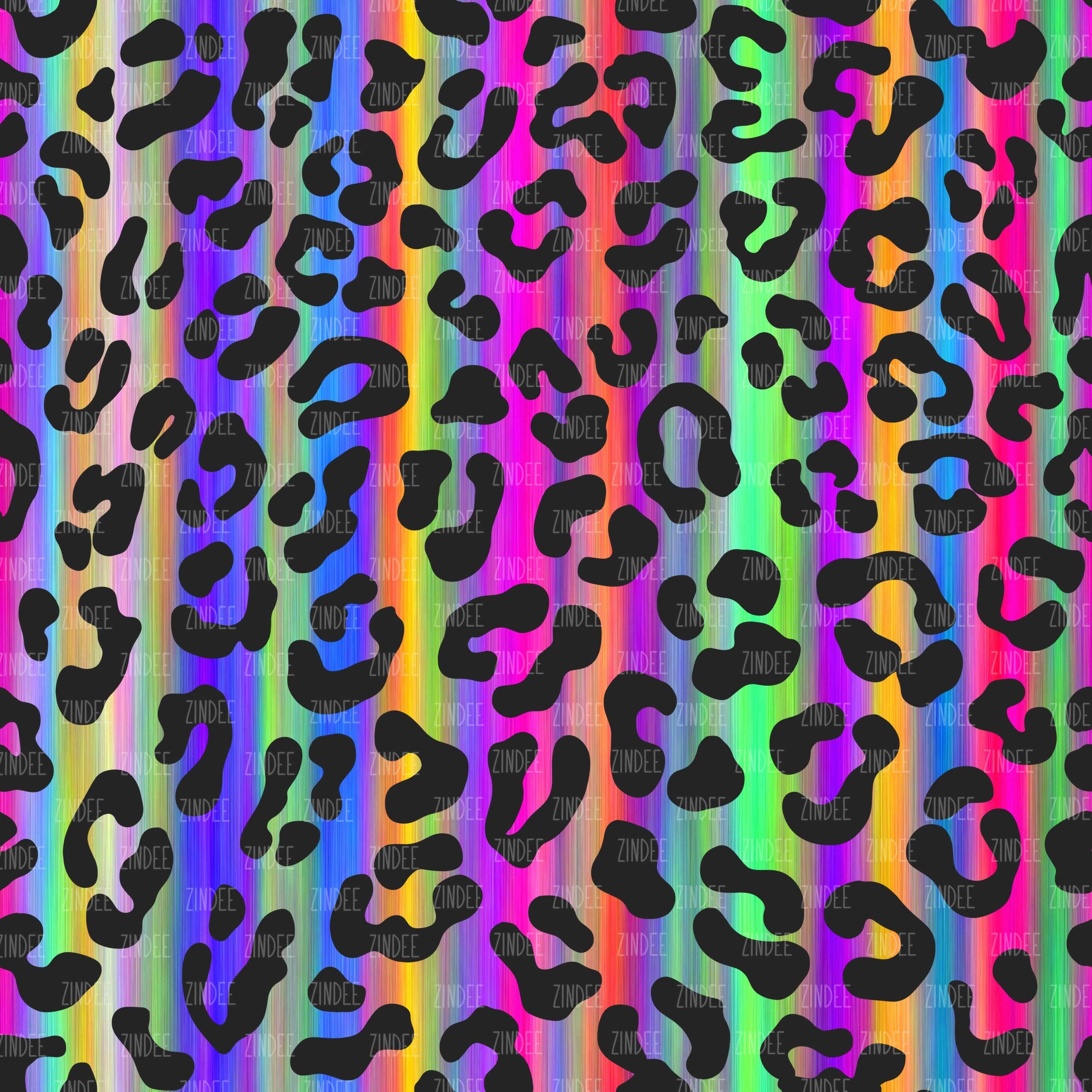 Dainty Rainbow Leopard Print seamless (digital paper)