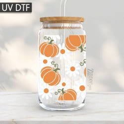 Daisy Pumpkins UV DTF Glass Can Wrap